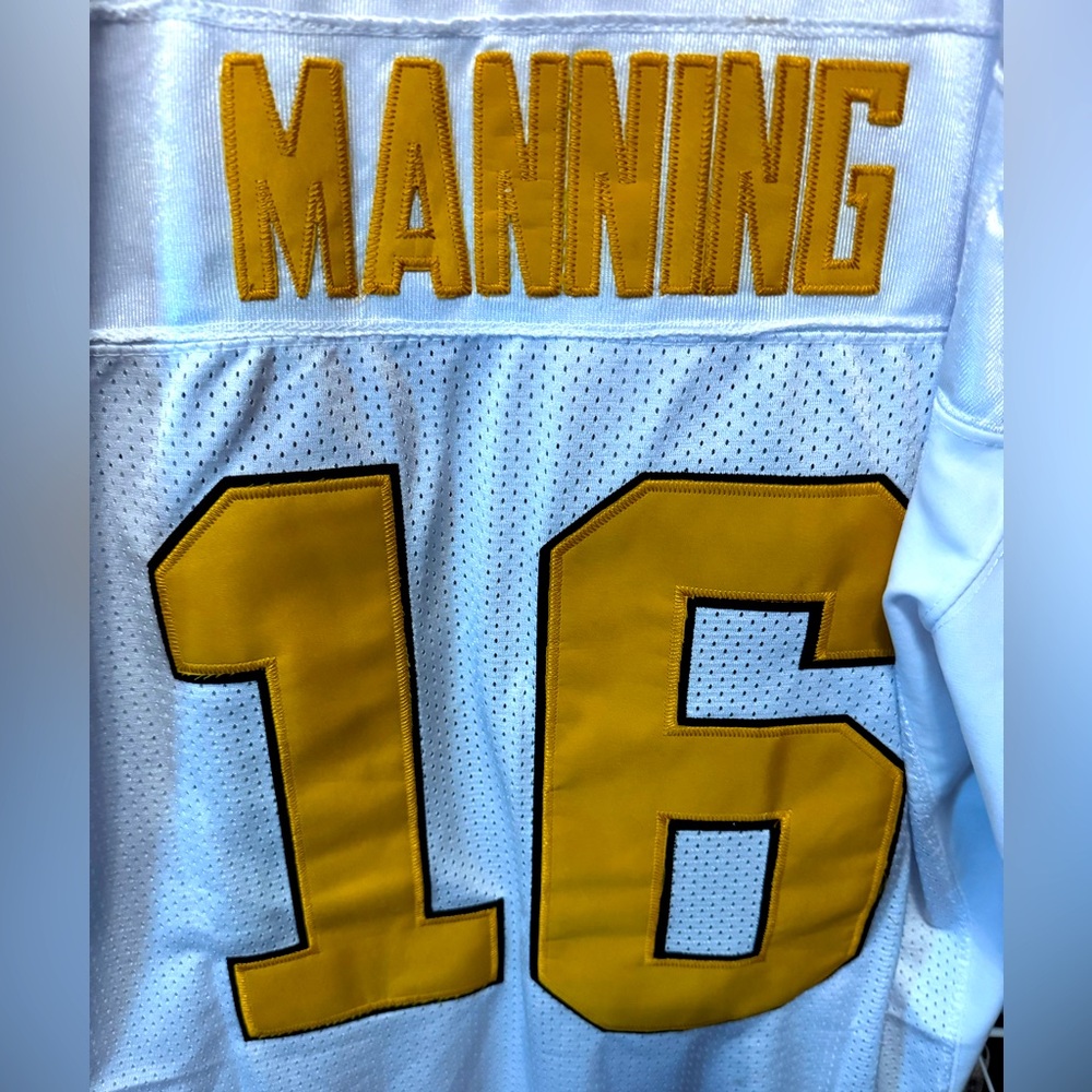 adidas White and Gold Manning #16 Football Jersey - Picture 2 of 6